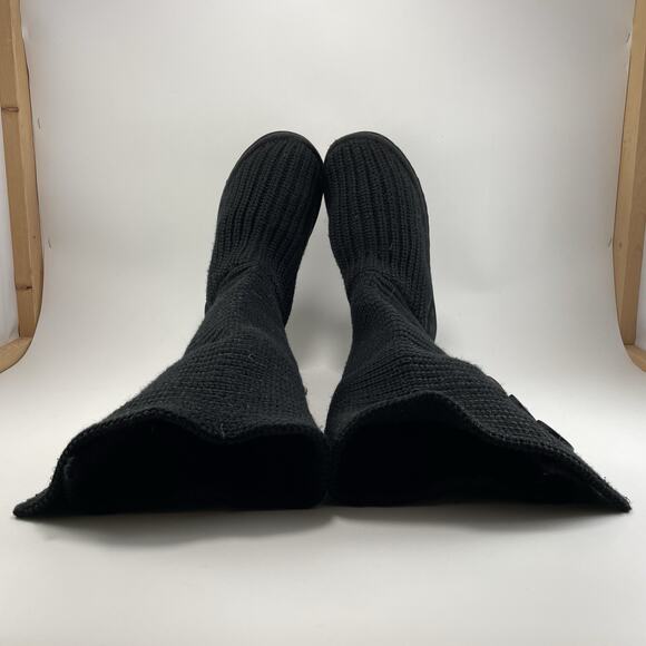 UGG Australia Black Classic Cardy Knit Tall Sweater Boots 5819 Womens Size 7 - Picture 10 of 10